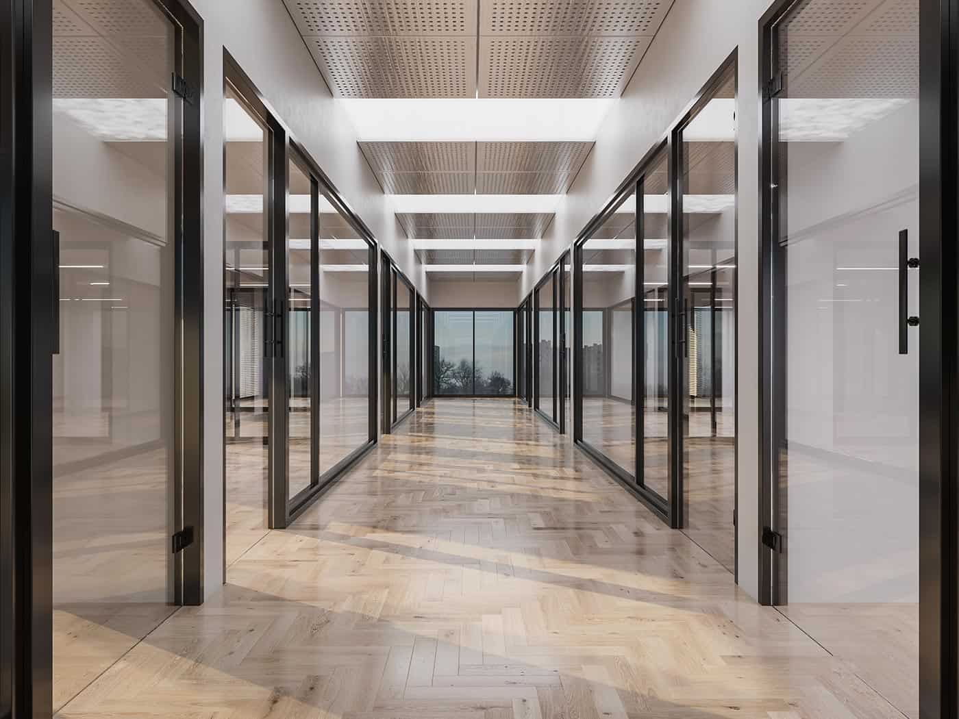 laminated glass partitions and office doors