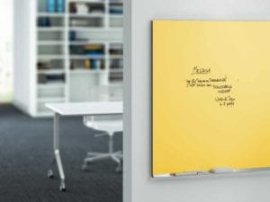 yellow glass markerboard